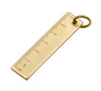 QOXEZY Règle en laiton 65 mm porte-clés pendentif 3 mm d'épaisseur outil de | La construction en laiton poli à la main développe une patine naturelle, ajoutant du caractère et du charme à ce pendentif