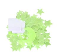 QOXEZY Stickers muraux phosphorescents étoiles lune décoration plastique | Transforme les chambres avec une douce nuit nocturne grâce à l'étoile et à la lune qui brillent la nuit.