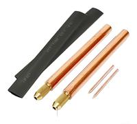 QOXEZY Stylo de soudage par points avec 25 pointes carrées pour le soudage de feuille de batterie, fixation de languette, projets électroniques à faible puissance, tube de stylo en cuivre, pince en