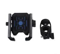 QOXEZY Support de téléphone de moto pour guidon, support de vélo à libération rapide à une main, en silicone absorbant les chocs, pour smartphones de 4,7 à 7,2", gris (bleu)