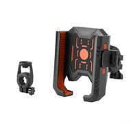 QOXEZY Support de téléphone de moto pour guidon, support de vélo à libération rapide à une main, en silicone absorbant les chocs, pour smartphones de 4,7 à 7,2", gris (orange)