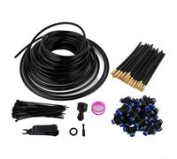 QOXEZY Système d'arrosage brumisateur de jardin, kit d'irrigation réglable à 360 degrés avec fonction de refroidissement, dispositif d'arrosage automatique pour pelouse, terrasse, serre, installation