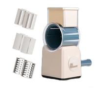 QOXEZY Trancheuse à légumes manuelle de type rouleau pour râper les pommes de terre, les légumes-racines, les légumes verts, les produits laitiers fermes, manivelle à la main, acier inoxydable, ABS