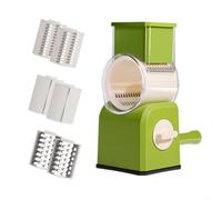 QOXEZY Trancheuse à légumes manuelle de type rouleau, pour râper les pommes de terre, les légumes racines, les légumes verts, les produits laitiers fermes, manivelle à la main, acier inoxydable, ABS