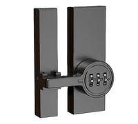 QOXEZY Verrou de porte de salle de bain Push-Pull Mise à niveau pour salle de bain et maison avec mot de passe et loquet Insérez la clé à code souhaité (noir)