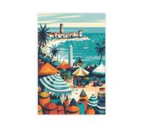 QOYVG Impression sur toile Dakar, monument de la Renaissance africaine et marchés côtiers du Sénégal, décoration de chambre à coucher, 20 x 30 cm