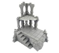 QP3D - Bâtiment en Ruines avec Piliers pour Wargames, Décor de Terrain pour Table et RPG, Miniatures 28-32 mm, Accessoires DND, D&D, Impression 3D