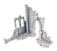 QP3D - Mur de Construction ruiné, Paysage de Terrain pour Table et RPG 28-32 mm, Accessoires de Jeu de Guerre pour Miniatures, DND D&D, Impression 3D et Peinture Possible, terrains de Jeux de Table