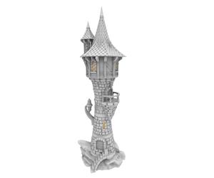 QP3D - Paysage de terrain de la tour Raiponce du Magicien pour dessus de table et RPG 28-32 mm, accessoires de jeu de guerre DND D&D, impression 3D et peut être peinte (tour)