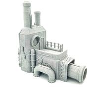 QP3D - Sewage Works Outflow Toxi Building, paysage de terrain pour dessus de table et RPG 28-32 mm Miniatures Wargame Props DND D&D, impression 3D et peut être peinte