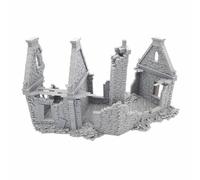 QP3D - Terrain de guerre - Maison en pierre en ruine, paysage pour jeux de table miniatures à l'échelle de 15 mm, bâtiment européen médiéval du 16 au 20 siècle pour modélisation ferroviaire RPG 2WW