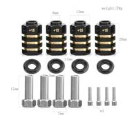 QPAJWAKS 1 Jeu d'entretoises en Laiton RC, rallonges de moyeu Hexagonal for Roues TRX4 et TRX6, Adaptateur d'extension Hexagonal (épaisseur)(1Set 15mm)