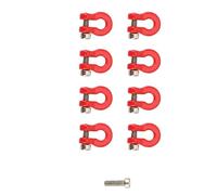 QPAJWAKS 8Pcs Metal Bumper Trailer Hook Tow Shackle Rescue Hook for 1/24 RC Crawler Car Axial SCX24 Upgrade Parts Accessories