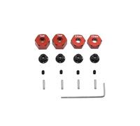 QPAJWAKS Metal Hex Wheel Hubs Pins and M4 Flanged Lock Nuts Set for Traxxas Slash 2WD 1/10 Upgrade Parts Replace 1654 3654(Rot)