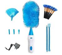 QPALB Plumeau électrique rotatif, 360 ° réalisable, nettoyage de la brosse portable, brosse rétractable, rechargeable. (Bleu + 1)1