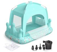 QPAU Lit de Voyage Gonflable pour Enfant (Arc-en-Ciel, Vert)