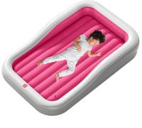 QPAU Lit de voyage gonflable pour enfant avec pare-chocs de sécurité à 3 côtés, matelas gonflable extra large pour enfants, comprend un matelas amovible, portable pour camping, voyage, utilisation