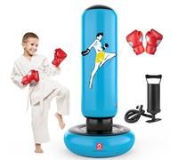 QPAU Sac De Frappe pour Enfants avec Gants De Boxe, 168cm Pouces Sac De Boxe Gonflable pour Enfants, Cadeaux pour GarçOns Et Filles De 6 à 12 Ans, pour Pratiquer Karaté