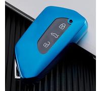 QPDDFG Coque de Clé pour Seat Leon MK4 2020 2021 2022 2023 2024 2025 Leon, Coque Clé Porte-clés Coque de clé de Voiture Protecteur de clé de Voiture Télécommande Boîtier de clé,B Blue
