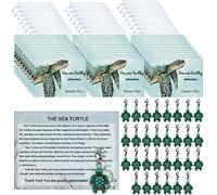 Qpige Lot de 30 cartes de remerciement pour employés - Tortue de mer - Cadeau de remerciement pour travailleurs sociaux - Cadeau de remerciement pour collègues, enseignants, bénévoles (breloque tortue