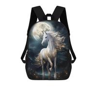 QPIRINMEX Cheval Sac À Dos Pour Enfants Filles Sacs D'école 3D,Art Sac À Dos Pour Enfants Sac D'école Pour Tout-petits, Sacs À Dos Décontractés Ergonomiques Mode 17pouce
