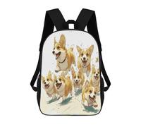 QPIRINMEX Corgi Cartables D'école Imprimés En 3D Sacs À Dos Pour Enfants Sac D'école Pour Garçons Filles Élémentaire Et Moyen 17pouce