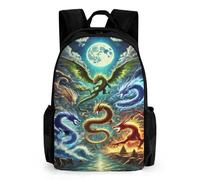 QPIRINMEX Dragon Étudiant Sacs À Dos, Sac À Dos Enfant ，Adolescents Sac De Voyage Garçon Filles,Cartable Primaire Avec Poche Cachée Sur Le Côté