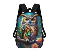 QPIRINMEX Hibou Sac À Dos Pour Enfants Filles Sacs D'école 3D, Sac À Dos Pour Enfants Sac D'école Pour Tout-petits, Sacs À Dos Décontractés Ergonomiques Mode 17inch