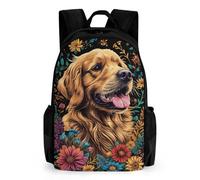 QPIRINMEX le Golden Retriever CArtables D'école Imprimés En 3D Sacs À Dos Pour Enfants Sac D'école Pour Garçons Filles Élémentaire Et Moyen 17pouce