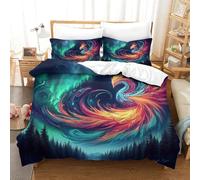 QPIRINMEX Le Phoenix Parure De Lit Adulte Housse De Couette 3D Impression Literie Microfibre Housse De Couette avec Taie d'oreiller Housses De Couettes Single（140x200cm）