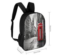 QPIRINMEX London Street Scène Cartables D'école Imprimés En 3D Sacs À Dos Pour Enfants Sac D'école Pour Garçons Filles Élémentaire Et Moyen 17pouce