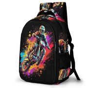 QPIRINMEX Motocross vélo Sac À Dos Pour Enfants Filles Sacs D'école 3D, Sac À Dos Pour Enfants Sac D'école Pour Tout-petits, Sacs À Dos Décontractés Ergonomiques Mode One Size