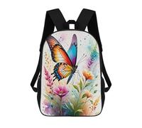 QPIRINMEX papillon Sac À Dos Pour Enfants, Cartable, Cartable Colour Fille Primaire, Sac À Dos Scolaire, Grande Capacité, Cadeau Pour Fille Et GarçOn 17inch