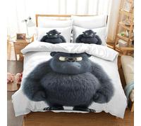 QPIRINMEX Paresseux 3D Housse De Couette,Programme pour Enfants Housse Couette Parure De Lit, pour Adultes Et Adolescents Microfibre Douce Housse De Couette 3pcs King（220x240cm）