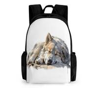 QPIRINMEX Personnalisé En 3D Sac À Dos Loup Enfants, Léger CArtable Wild Animaux Garçons Filles Collège Primaire Imperméable Sac A Dos Scolaire Pour Adolescents Voyage Loisir
