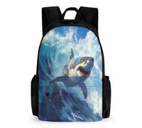 QPIRINMEX requin CArtables D'école Imprimés En 3D Animaux marins Sacs À Dos Pour Enfants Sac D'école Pour Garçons Filles Élémentaire Et Moyen 17pouce