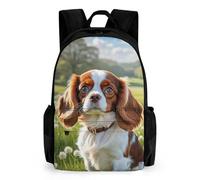 QPIRINMEX Sac À Dos Cavalier roi Charles Fille Sac A Dos Chien Enfants Garçons Filles Grand Sac Ecole Fille Garçon Primaire Sac A Dos Scolaire Poids Léger Avec Poche À Bouteille