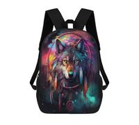 QPIRINMEX Sac À Dos Fille Loup Cartable Motif De Wild Garçons Primaire, Sac D'école Enfants Idéal Pour Les Élèves De 5 À 9 Ans Va À L'école Voyage En Plein AirWild