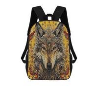 QPIRINMEX Sac À Dos Fille Loup Cartable Motif De Wild Garçons Primaire, Sac D'école Enfants Idéal Pour Les Élèves De 5 À 9 Ans Va À L'école Voyage En Plein AirWild