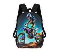 QPIRINMEX Sac À Dos Fille Motocross Cartable Motif De Garçons Primaire, Sac D'école Enfants Idéal Pour Les Élèves De 5 À 9 Ans Va À L'école Voyage En Plein Air