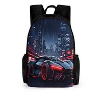 QPIRINMEX Sac À Dos Fille Voiture de sport CArtable Motif De Course Garçons Primaire, Sac D'école Enfants Idéal Pour Les Élèves De 5 À 9 Ans Va À L'école Voyage En Plein AirCourse