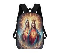 QPIRINMEX Sac À Dos Jésus Notre Dame Fille Sac A Dos Enfants Garçons Filles Grand Sac Ecole Fille Garçon Primaire Sac A Dos Scolaire Poids Léger Avec Poche À Bouteille
