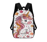 QPIRINMEX Sac À Dos Licorne Léger 17 Pouces Sac A Dos Scolaire Dessin Pour Adolescents Cartable Filles Voyage Collège Randonnée Loisir,Cadeau Pour Enfants