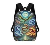 QPIRINMEX Sac À Dos Scolaire Personnalisé Chien En 3D Sac À Dos Dragon D'école Léger Et Décontracté Pour Enfants, Garçons, Filles, Adolescents
