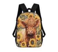 QPIRINMEX Sac À Dos Vaches des Highlands Fille Sac A Dos Animal Enfants Garçons Filles Grand Sac Ecole Fille Garçon Primaire Sac A Dos Scolaire Poids Léger Avec Poche À Bouteille