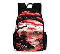 QPIRINMEX Sacs À Dos Filles Sac À Dos D'école Pour Enfants Architecture japonaise Sac D'école Imprimé En 3D Sac D'école Pour Les Élèves Du Primaire Et Du Collège 17pouce