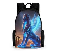 QPIRINMEX Sphinx Sac À Dos,Dessin pharaon égyptien Sac À Dos Ordinateur Portable Avec Épais Bretelles Et Poignée,les Voyages CArtable Épaule Pour Adolescents,Garçons,Filles 42x30.5cm