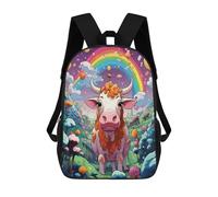 QPIRINMEX Vaches des Highlands Sac À Dos Pour Enfants Filles Sacs D'école 3D,Animal Sac À Dos Pour Enfants Sac D'école Pour Tout-petits, Sacs À Dos Décontractés Ergonomiques Mode 17pouce