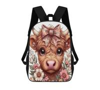 QPIRINMEX Vaches des Highlands Sacs À Dos Sac À Dos Scolaire Pour Enfants Sac D'école Imprimé En 3D Sac D'école Pour Garçons Élèves Du Primaire Et Du Collège 17pouce
