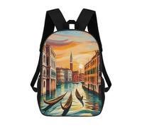 QPIRINMEX Venise Cartables D'école Imprimés En 3D Sacs À Dos Pour Enfants Sac D'école Pour Garçons Filles Élémentaire Et Moyen 17pouce